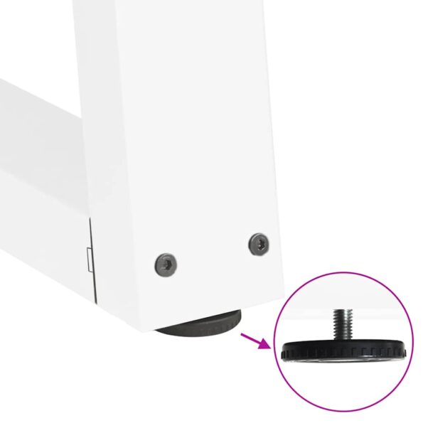 vidaXL Nohy jedálenského stola V-Shape 2 ks Biela 60x(42-43,3) cm Oceľ – Obrázok 9