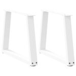 vidaXL Nohy konferenčného stolíka v tvare V, 2 ks, biele, 70 x (42-43,3) cm, oceľové
