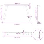 vidaXL Nohy konferenčného stolíka v tvare V, 2 ks, biele, 70 x (42-43,3) cm, oceľové – Obrázok 10