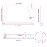 vidaXL Nohy jedálenského stola V-Shape 2 ks Antracit 70x(42-43,3) cm – Obrázok 10