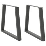 vidaXL Nohy k jedálenskému stolu v tvare V, 2 ks, antracitové, 70 x (72 – 73,3) cm, oceľ