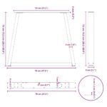 vidaXL Nohy k jedálenskému stolu v tvare V, 2 ks, antracitové, 70 x (72 – 73,3) cm, oceľ – Obrázok 10
