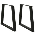 vidaXL Nohy jedálenského stola V-Shape 2 ks Čierna 80x(72-73,3)cm Oceľ