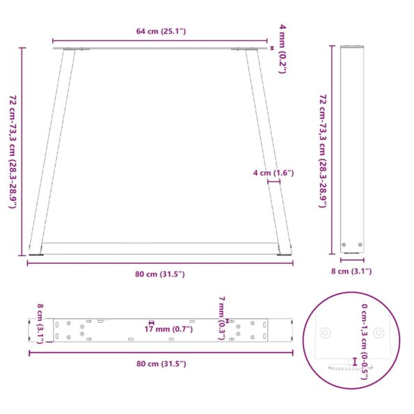 VXL8721102957376_g_en_hd_9.jpg vidaXL Nohy jedálenského stola V-Shape 2 ks Čierna 80x(72-73,3)cm Oceľ – Obrázok 10