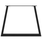 vidaXL Nohy jedálenského stola V-Shape 2 ks Čierna 90x(72-73,3)cm Oceľ – Obrázok 5