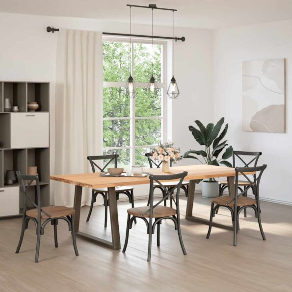 vidaXL Nohy jedálenského stola V-Shape 2 ks Prírodná oceľ – Obrázok 2