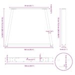 vidaXL Nohy jedálenského stola V-Shape 2 ks Prírodná oceľ – Obrázok 11