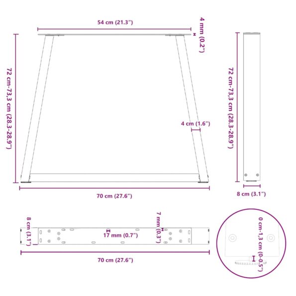 VXL8721102957529_g_en_hd_9.jpg vidaXL Nohy jedálenského stola V-Shape 3 ks Prírodná oceľ – Obrázok 10