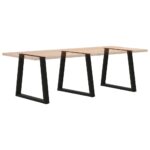 vidaXL Nohy k jedálenskému stolu v tvare V, 3 ks, čierne, 80 x (72-73,3) cm, oceľ – Obrázok 8
