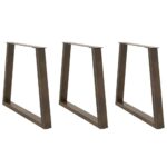 vidaXL Nohy jedálenského stola V-Shape 3 ks Prírodná oceľ