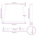 vidaXL Nohy jedálenského stola V-Shape 3 ks Prírodná oceľ – Obrázok 11