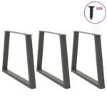 vidaXL Nohy k jedálenskému stolu v tvare V, 3 ks, antracitové, 100 x (72-73,3) cm, oceľ – Obrázok 3