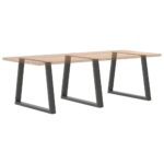 vidaXL Nohy k jedálenskému stolu v tvare V, 3 ks, antracitové, 100 x (72-73,3) cm, oceľ – Obrázok 8