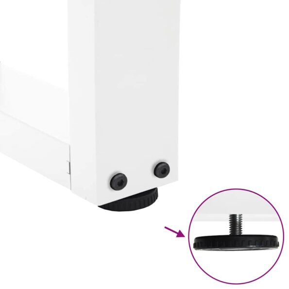 vidaXL Nohy jedálenského stola V-Shape 2 ks Biela 30x(30-31,3) cm Oceľ – Obrázok 9