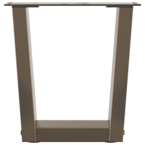 vidaXL Nohy jedálenského stola V-Shape 2 ks Prírodná oceľ – Obrázok 5