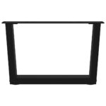 vidaXL Nohy jedálenského stola V-Shape 2 ks Čierna 50x(30-31,3)cm Oceľ – Obrázok 5