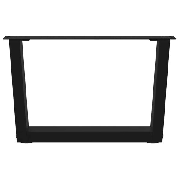 vidaXL Nohy jedálenského stola V-Shape 2 ks Čierna 50x(30-31,3)cm Oceľ – Obrázok 5