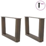 vidaXL Nohy konferenčného stolíka v tvare V, 2 ks, prírodná oceľ, 60 x (30-31,3) cm, oceľ – Obrázok 3