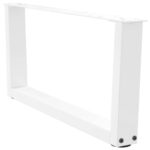 vidaXL Nohy jedálenského stola V-Shape 2 ks Biela 70x(30-31,3) cm Oceľ – Obrázok 4