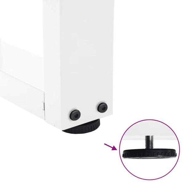 vidaXL Nohy jedálenského stola V-Shape 2 ks Biela 70x(30-31,3) cm Oceľ – Obrázok 9