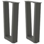 vidaXL Nohy jedálenského stola V-Shape 2 ks Antracit 28x(42-43,3) cm