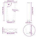 vidaXL Nohy jedálenského stola V-Shape 2 ks Antracit 28x(42-43,3) cm – Obrázok 10