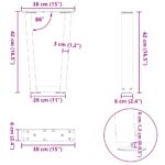 vidaXL Nohy jedálenského stola V-Shape 2 ks Čierna 38x(42-43,3) cm – Obrázok 10