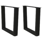 vidaXL Nohy jedálenského stola V-Shape 2 ks Čierna 60x(42-43,3) cm