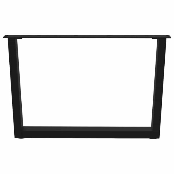 vidaXL Nohy jedálenského stola V-Shape 2 ks Čierna 70x(42-43,3)cm Oceľ – Obrázok 4