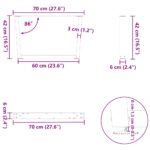 vidaXL Nohy jedálenského stola V-Shape 2 ks Čierna 70x(42-43,3)cm Oceľ – Obrázok 10