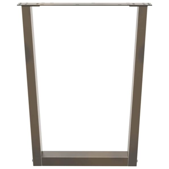 vidaXL Nohy jedálenského stola V-Shape 2 ks Prírodná oceľ – Obrázok 3