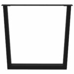 vidaXL Nohy k jedálenskému stolu v tvare V, 2 ks, čierne, 80 x (72-73,3) cm, oceľ – Obrázok 3