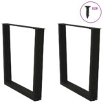 vidaXL Nohy k jedálenskému stolu v tvare V, 2 ks, čierne, 80 x (72-73,3) cm, oceľ – Obrázok 4