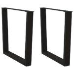 vidaXL Nohy k jedálenskému stolu v tvare V, 2 ks, čierne, 90 x (72-73,3) cm, oceľ