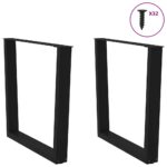 vidaXL Nohy k jedálenskému stolu v tvare V, 2 ks, čierne, 90 x (72-73,3) cm, oceľ – Obrázok 3