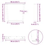 vidaXL Nohy jedálenského stola V-Shape 2 ks Biela 90x(72-73,3) cm Oceľ – Obrázok 10