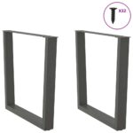 vidaXL Nohy jedálenského stola V-Shape 2 ks Antracit 90x(72-73,3) cm – Obrázok 3