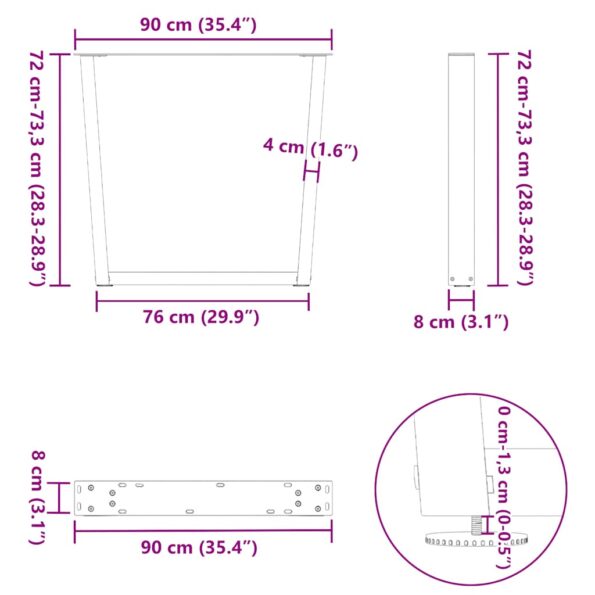 VXL8721102958205_g_en_hd_10.jpg vidaXL Nohy jedálenského stola V-Shape 2 ks Prírodná oceľ – Obrázok 11