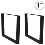 vidaXL Nohy k jedálenskému stolu v tvare V, 2 ks, čierne, 100 x (72-73,3) cm, oceľ – Obrázok 3