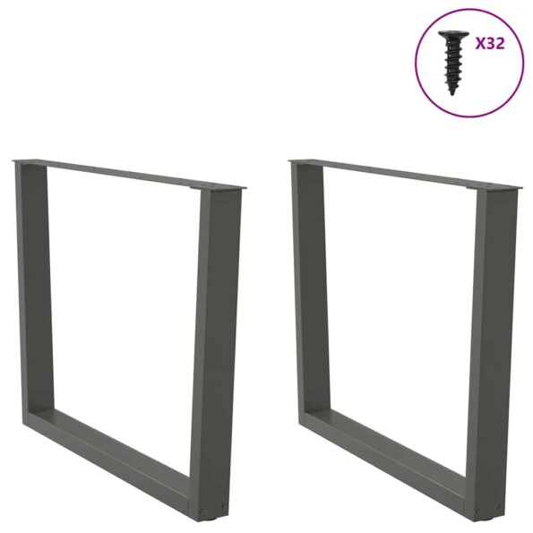 vidaXL Nohy jedálenského stola V-Shape 2 ks Antracit 100x(72-73,3) cm – Obrázok 3