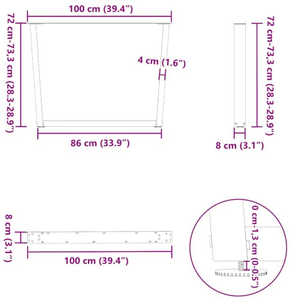 VXL8721102958243_g_en_hd_10.jpg vidaXL Nohy jedálenského stola V-Shape 2 ks Prírodná oceľ – Obrázok 11