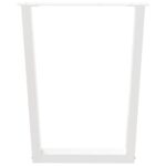 vidaXL Nohy jedálenského stola V-Shape 3 ks Biela 70x(72-73,3) cm Oceľ – Obrázok 5