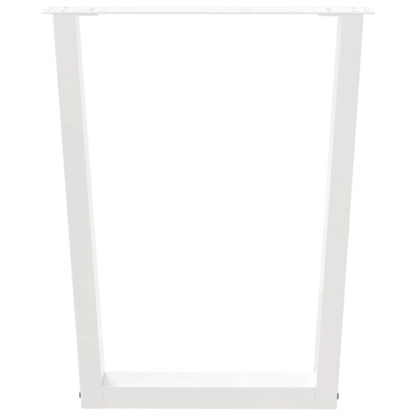 vidaXL Nohy jedálenského stola V-Shape 3 ks Biela 70x(72-73,3) cm Oceľ – Obrázok 5