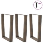 vidaXL Nohy k jedálenskému stolu v tvare V, 3 ks, prírodná oceľ, 70 x (72 – 73,3) cm, oceľ – Obrázok 3