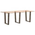 vidaXL Nohy k jedálenskému stolu v tvare V, 3 ks, prírodná oceľ, 70 x (72 – 73,3) cm, oceľ – Obrázok 8