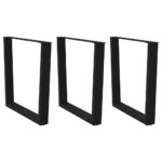 vidaXL Nohy k jedálenskému stolu v tvare V, 3 ks, čierne, 80 x (72-73,3) cm, oceľ