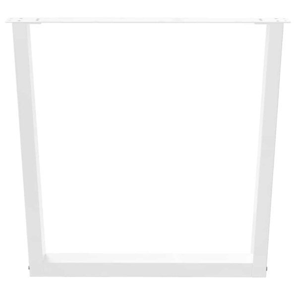 vidaXL Nohy jedálenského stola V-Shape 3 ks Biela 80x(72-73,3) cm Oceľ – Obrázok 5