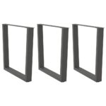 vidaXL Nohy jedálenského stola V-Shape 3 ks Antracit 80x(72-73,3) cm