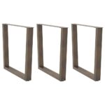 vidaXL Nohy k jedálenskému stolu v tvare V, 3 ks, prírodná oceľ, 80 x (72-73,3) cm, oceľ