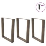 vidaXL Nohy k jedálenskému stolu v tvare V, 3 ks, prírodná oceľ, 80 x (72-73,3) cm, oceľ – Obrázok 3